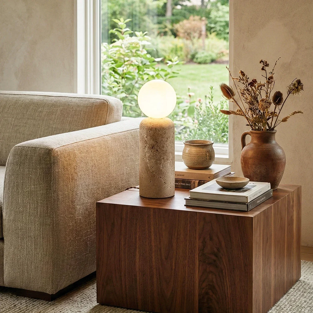 Travertine Cleona Table Lamp – Travertine detail 13