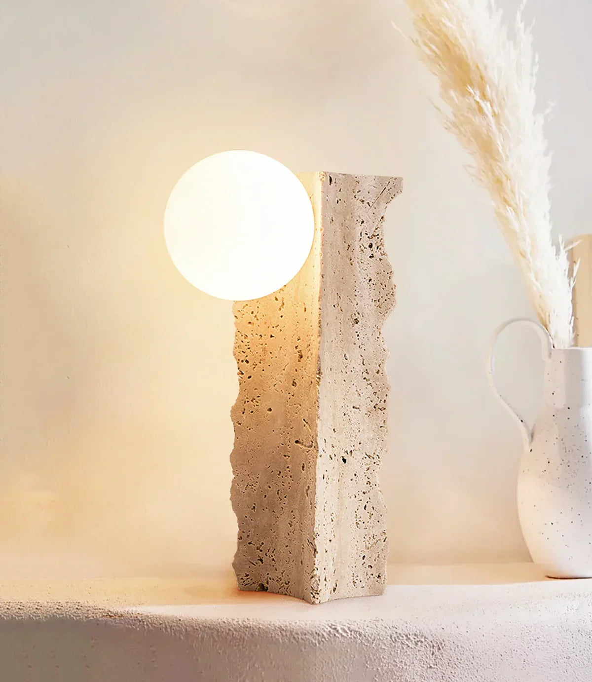 Travertine Conduit Table Lamp – Travertine detail 8