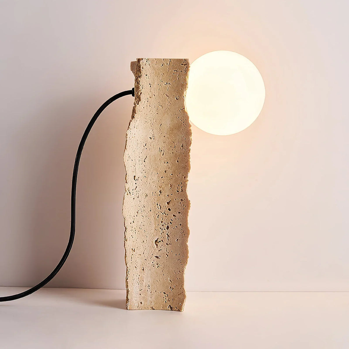 Travertine Conduit Table Lamp – Travertine detail 14