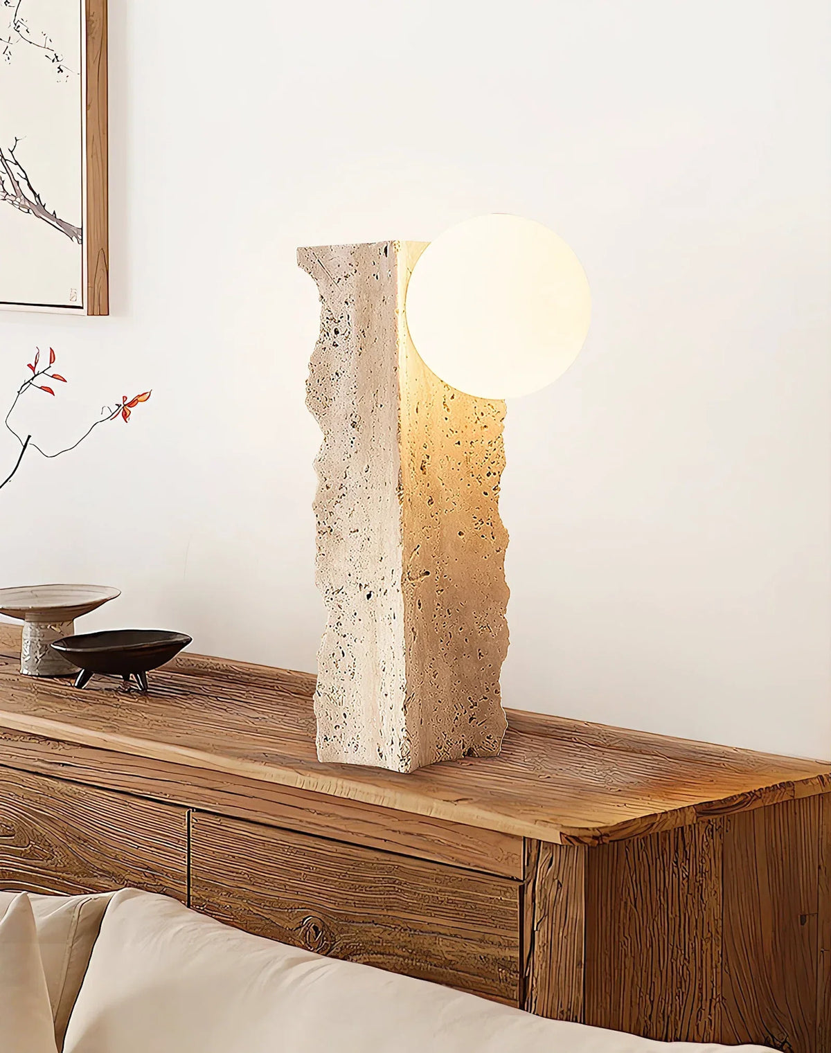 Travertine Conduit Table Lamp – Travertine detail 9