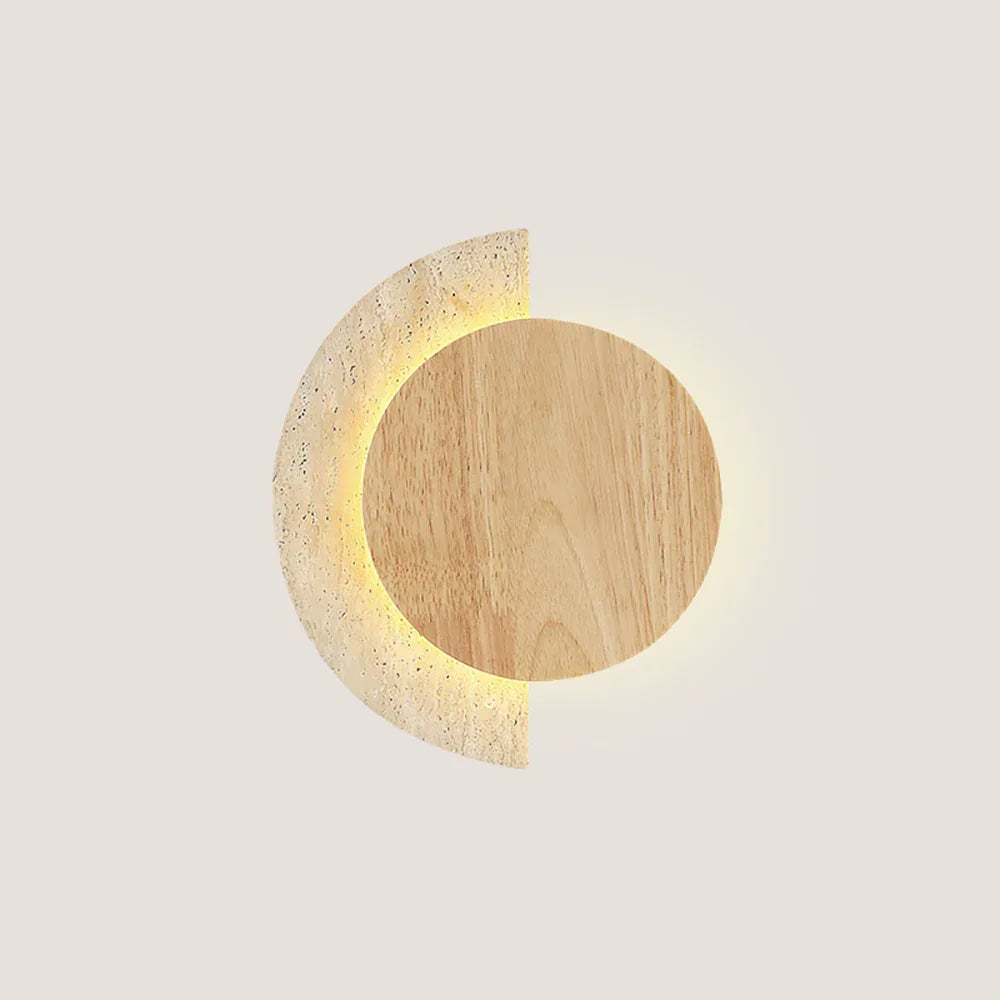 Travertine Crescent Halo Wall Sconce – Travertine detail 12