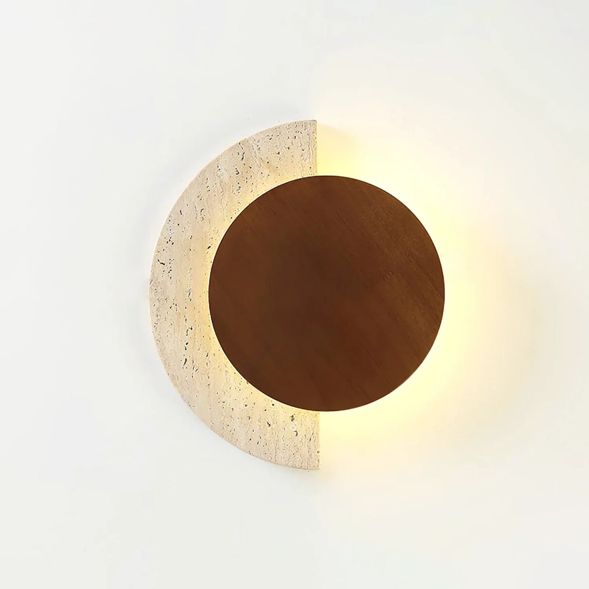 Travertine Crescent Halo Wall Sconce – Travertine detail 10