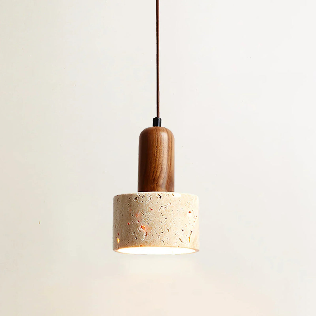 Travertine Cylinder Pendant Light – Travertine detail 21