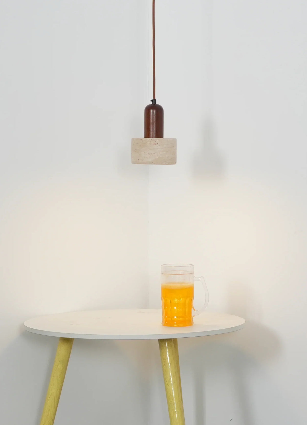 Travertine Cylinder Pendant Light – Travertine detail 10