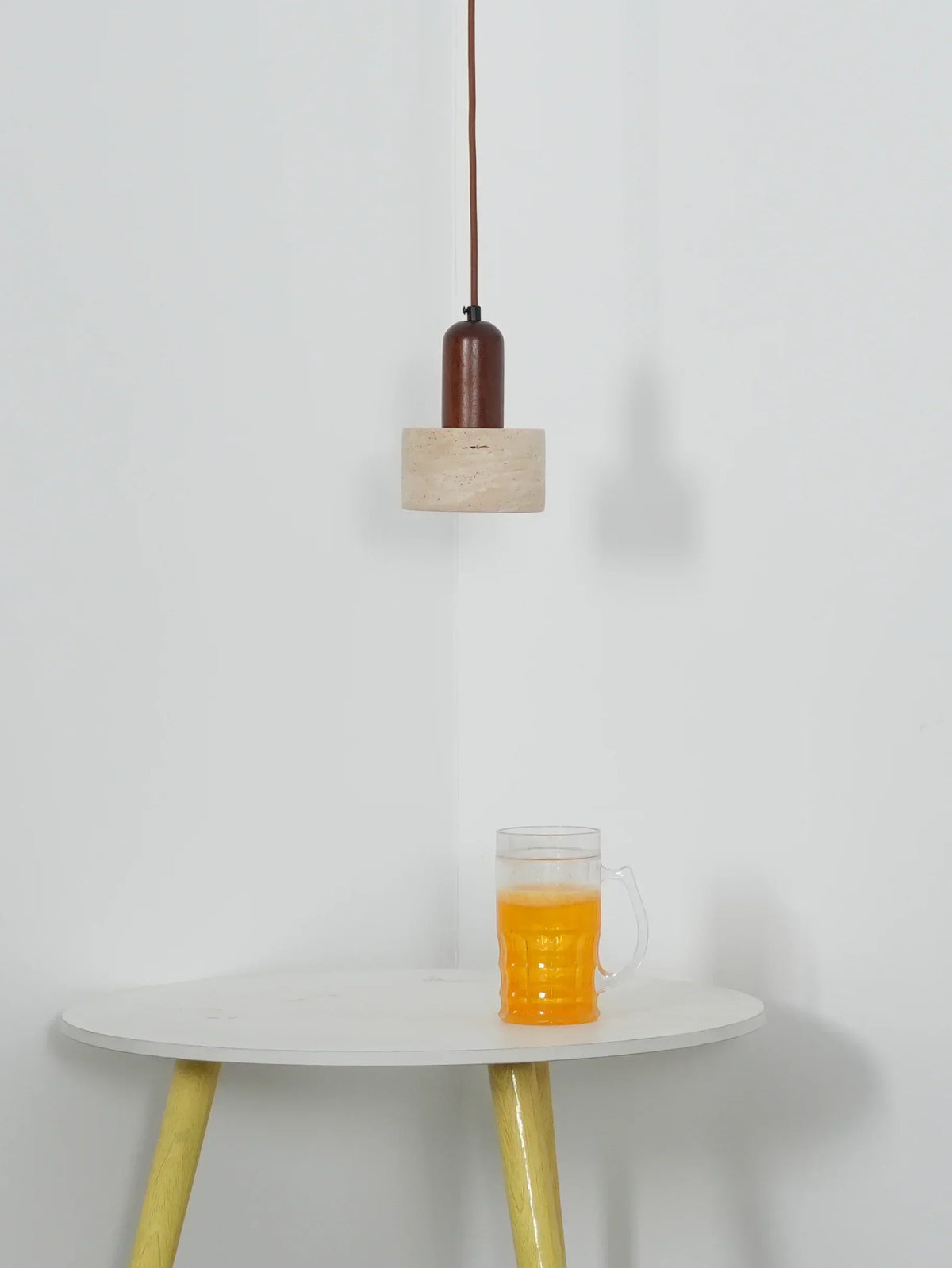 Travertine Cylinder Pendant Light – Travertine detail 14
