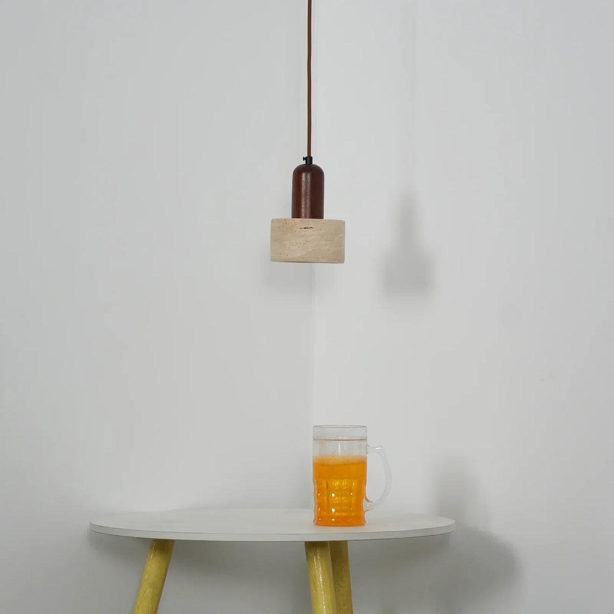 Travertine Cylinder Pendant Light – Travertine detail 9