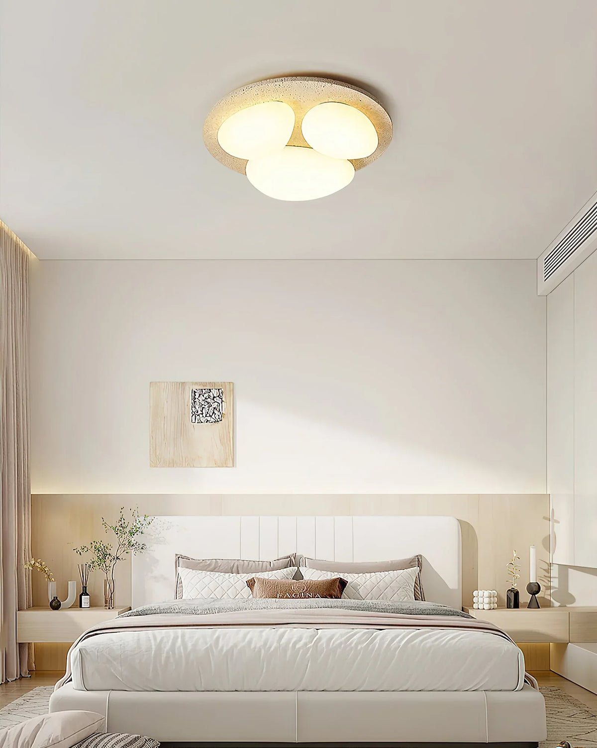 Travertine Glaze Round Ceiling Lamp – Travertine detail 5