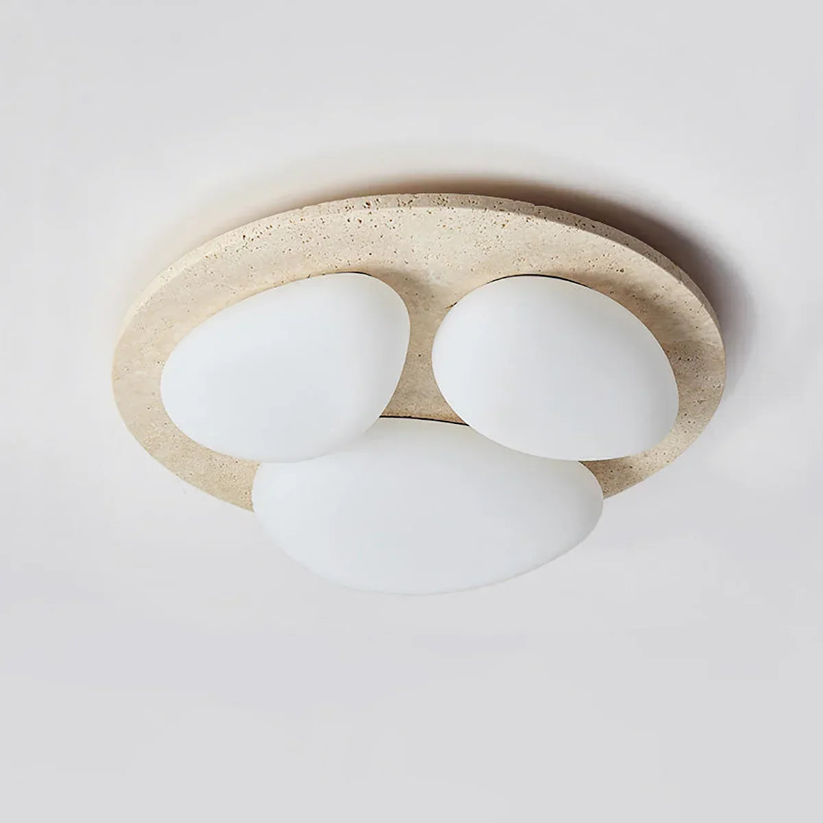 Travertine Glaze Round Ceiling Lamp – Travertine detail 11
