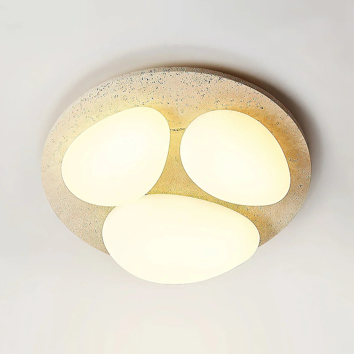 Travertine Glaze Round Ceiling Lamp – Travertine detail 12