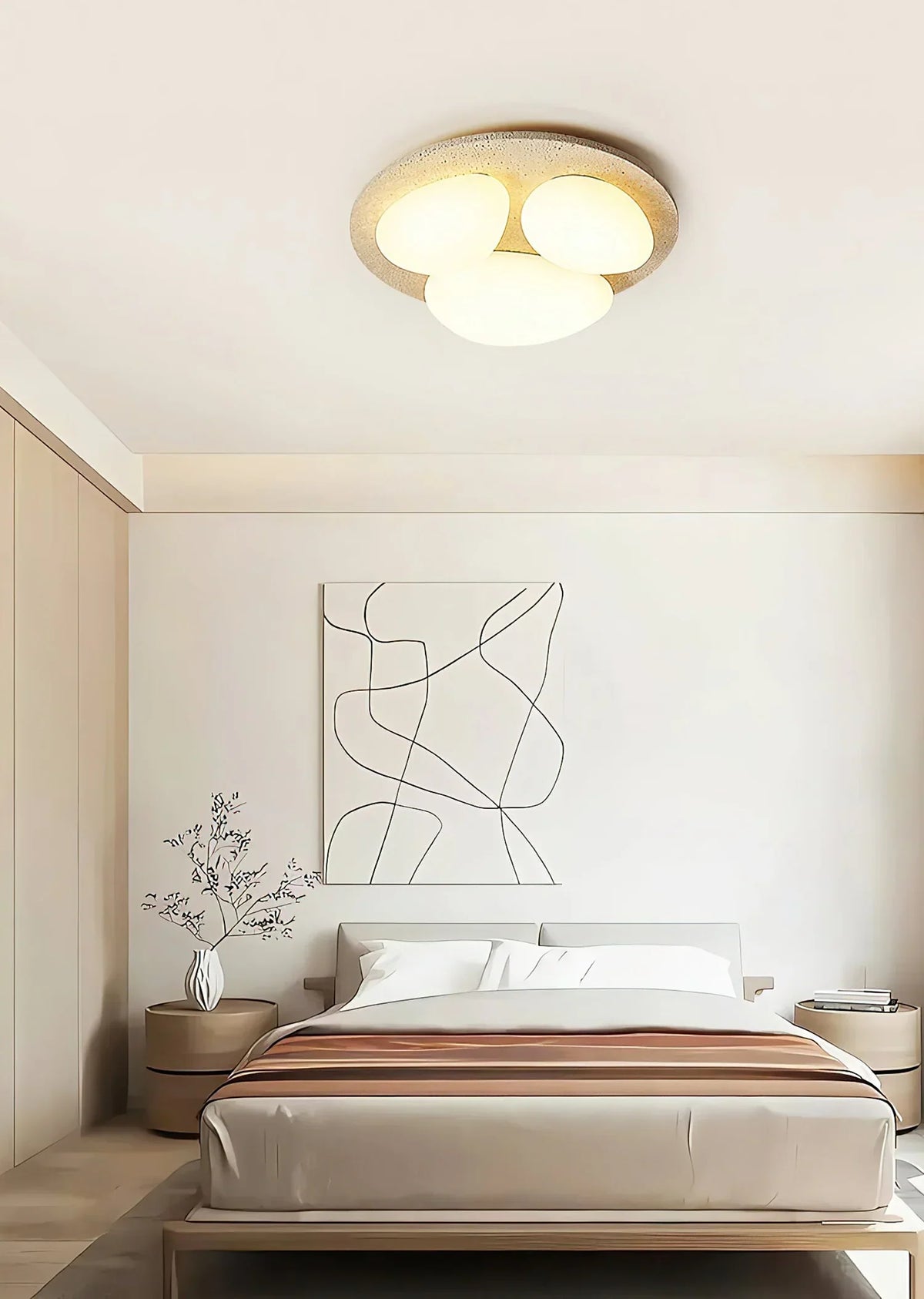 Travertine Glaze Round Ceiling Lamp – Travertine detail 4