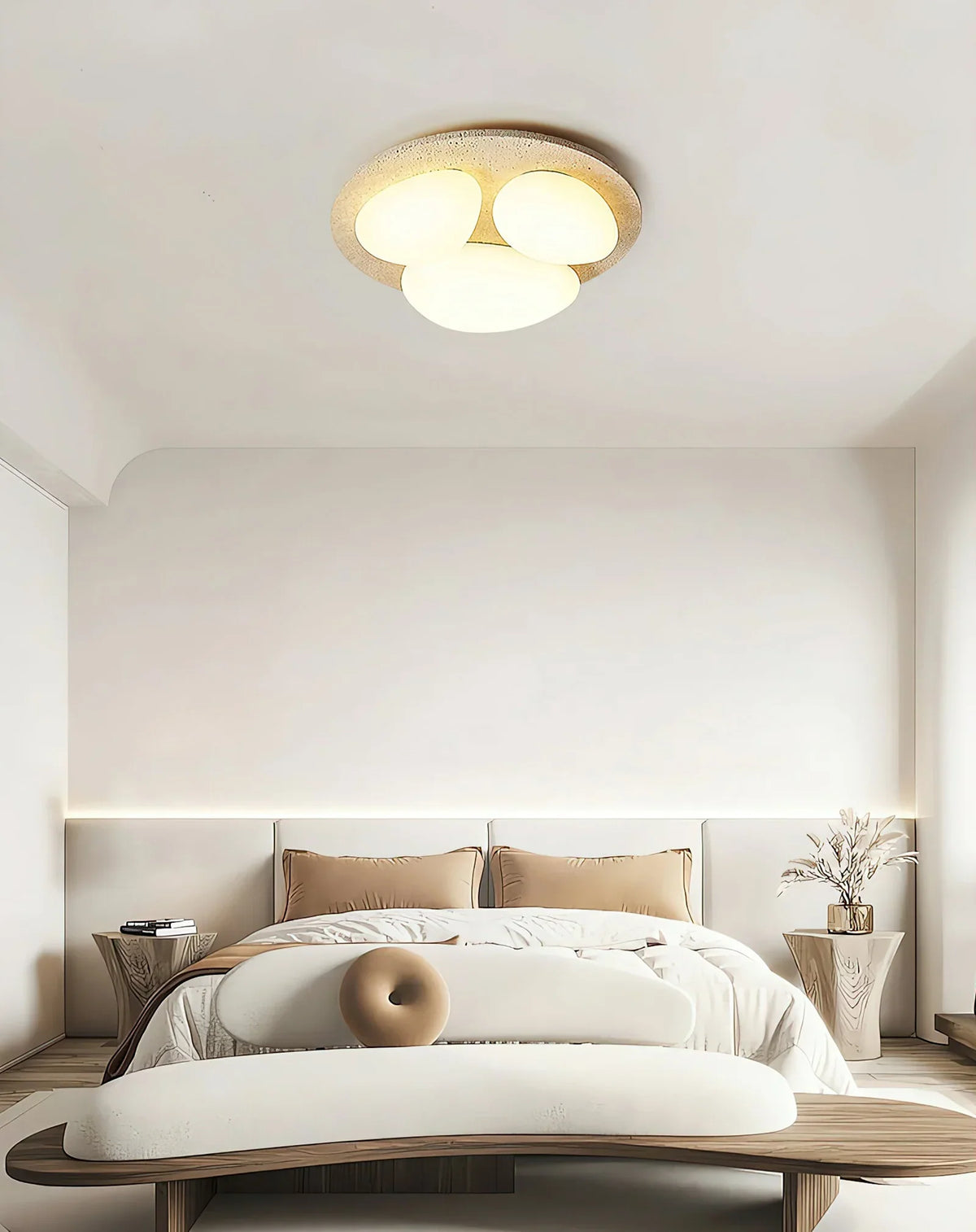 Travertine Glaze Round Ceiling Lamp – Travertine detail 3