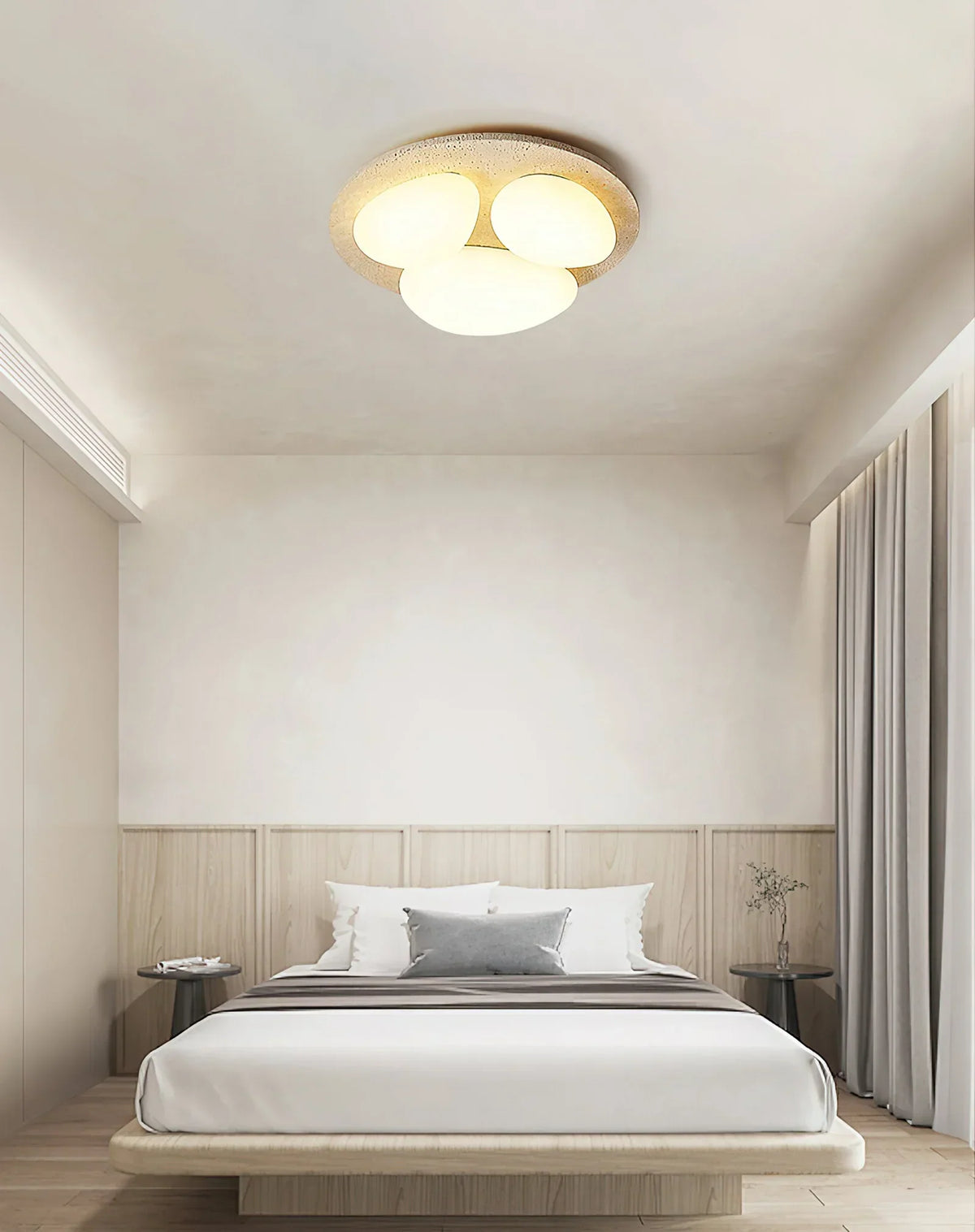 Travertine Glaze Round Ceiling Lamp – Travertine detail 6