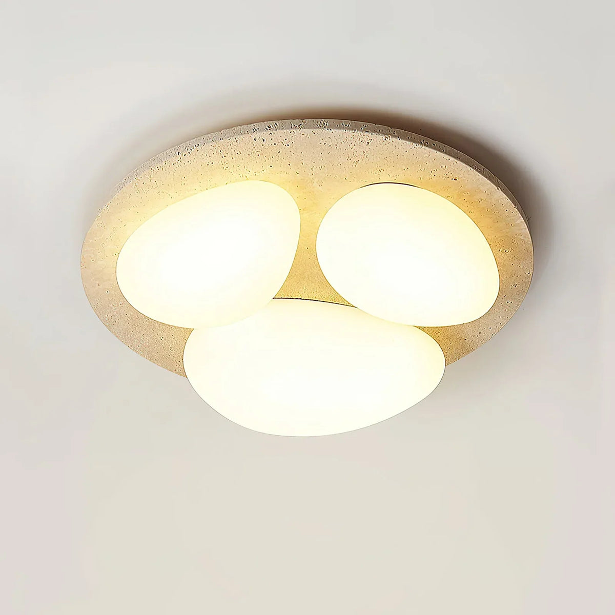Travertine Glaze Round Ceiling Lamp – Travertine detail 10