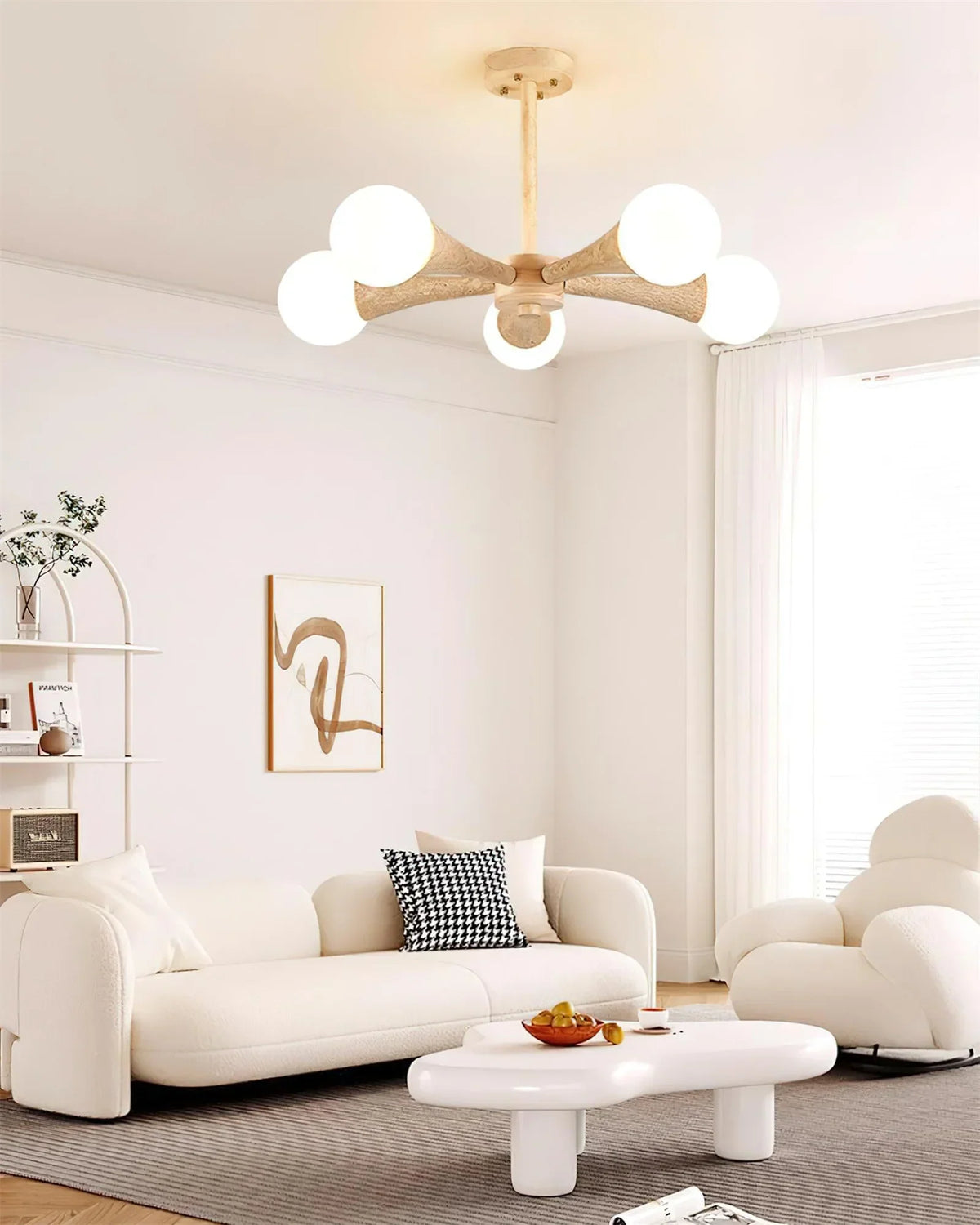 Travertine Hedra Chandelier – Travertine detail 4