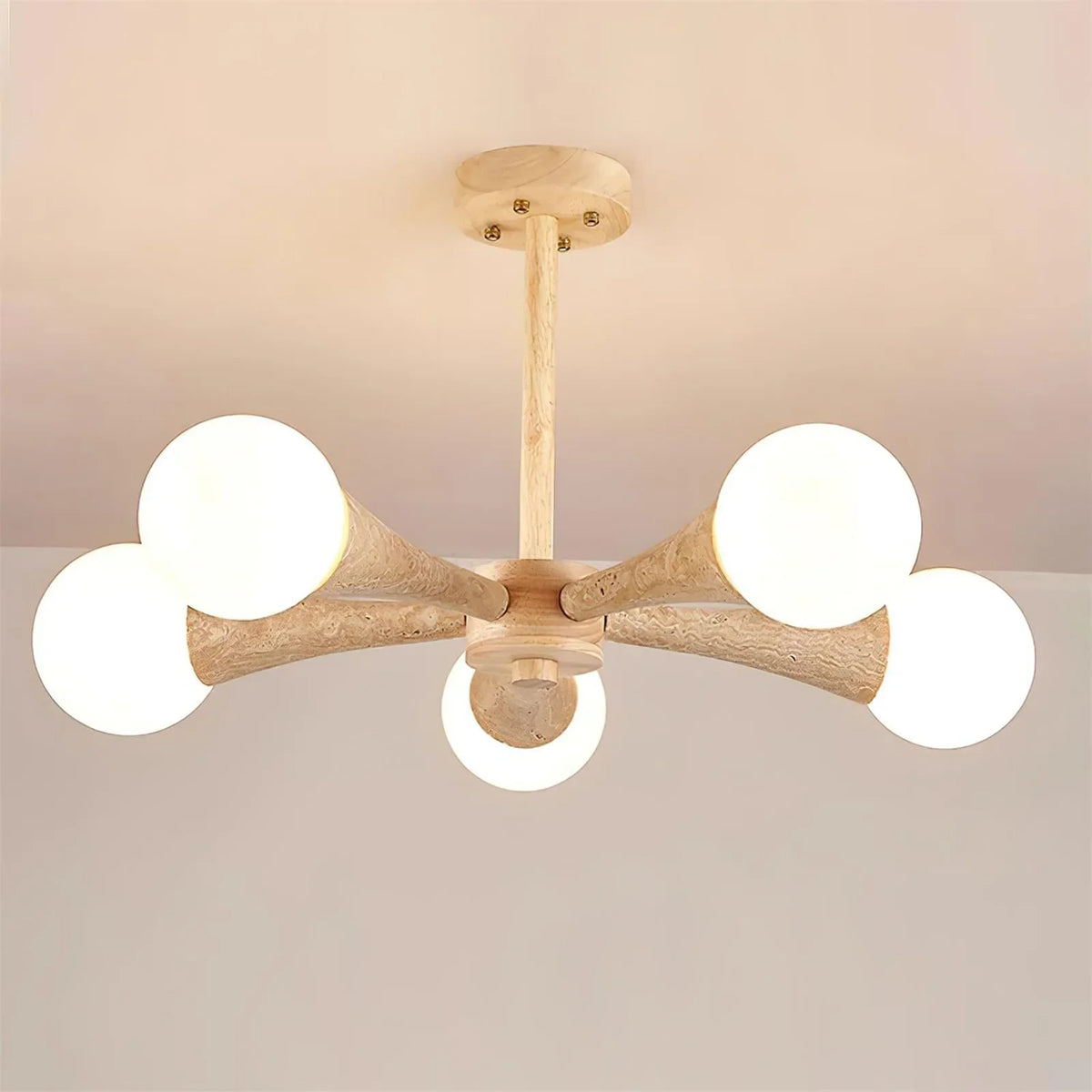 Travertine Hedra Chandelier – Travertine detail 14