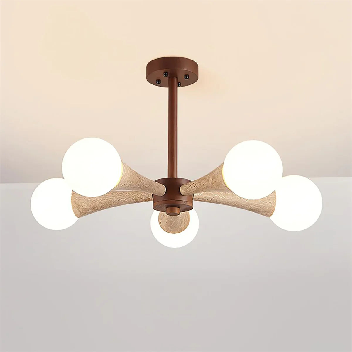 Travertine Hedra Chandelier – Travertine detail 15