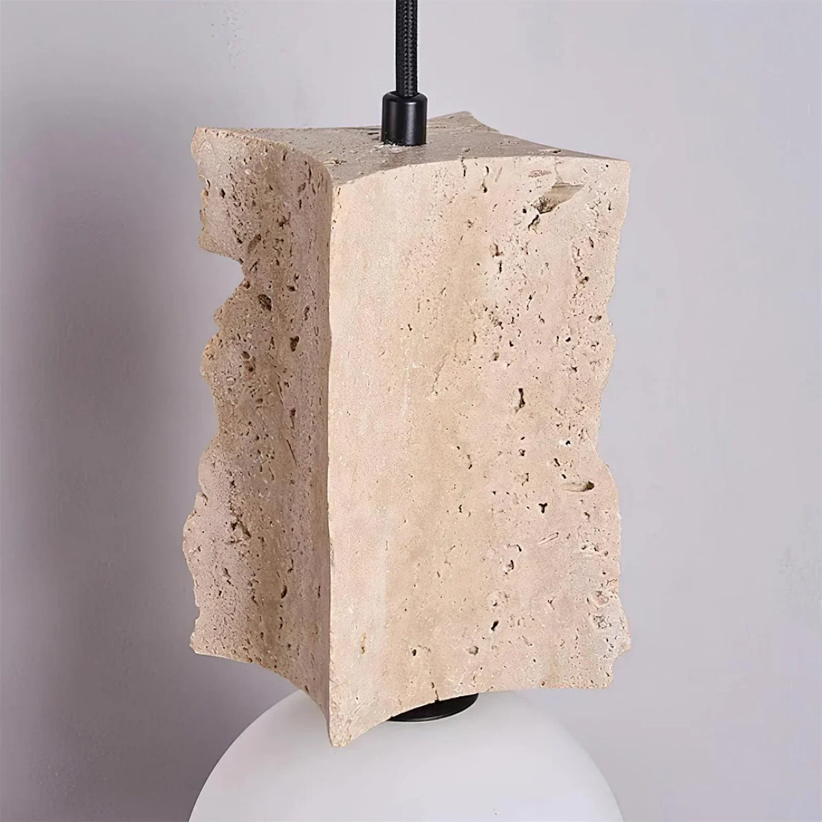 Travertine Irregulate Terra Orb Pendant Lamp – Travertine detail 8