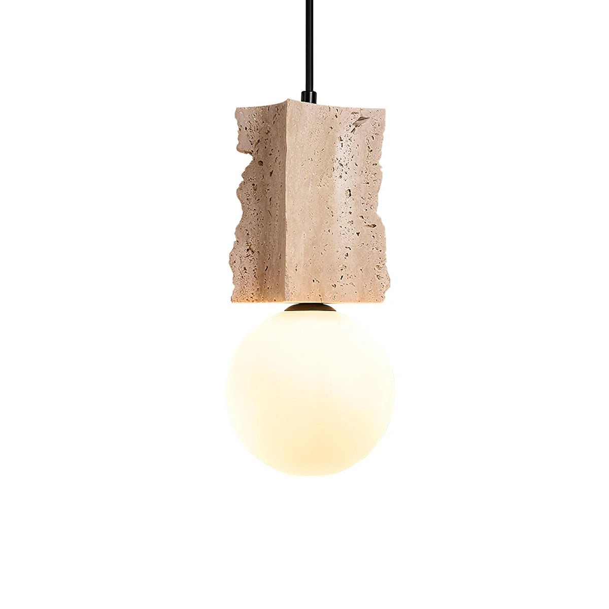 Travertine Irregulate Terra Orb Pendant Lamp – Travertine detail 11