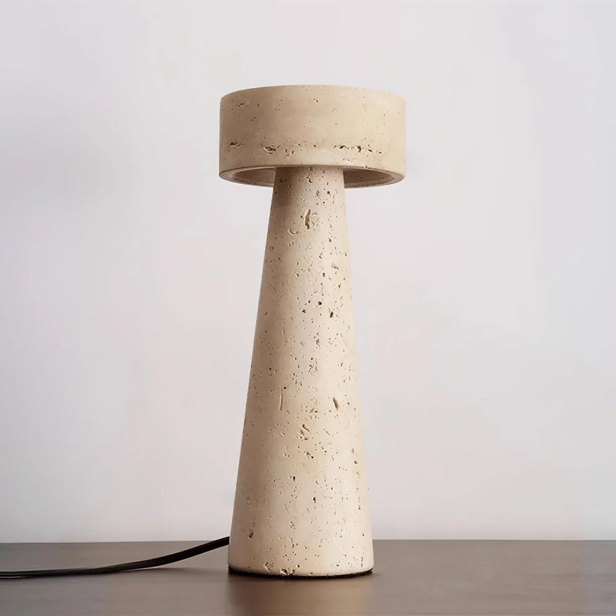Travertine Kiwa Conical Table Lamp – Travertine detail 8