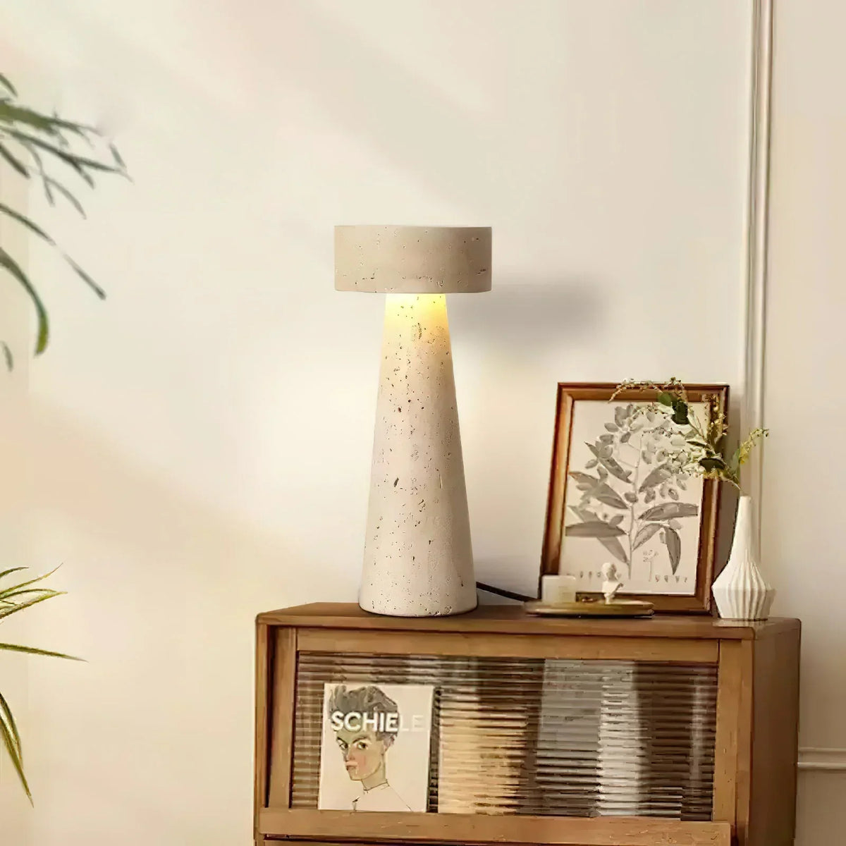 Travertine Kiwa Conical Table Lamp – Travertine detail 5