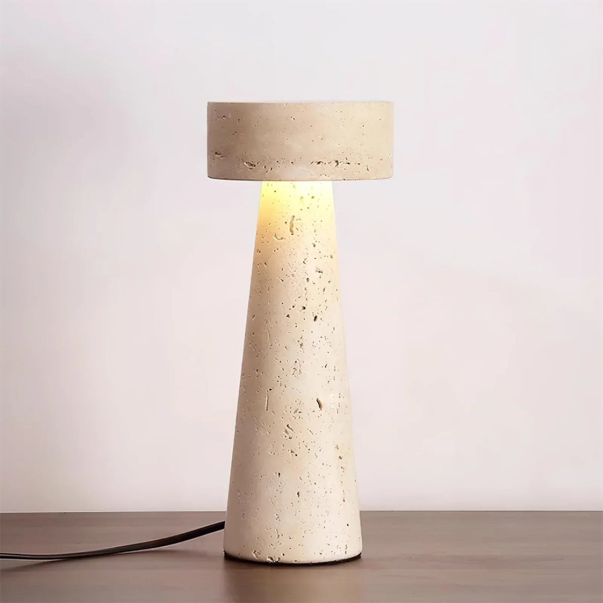 Travertine Kiwa Conical Table Lamp – Travertine detail 7