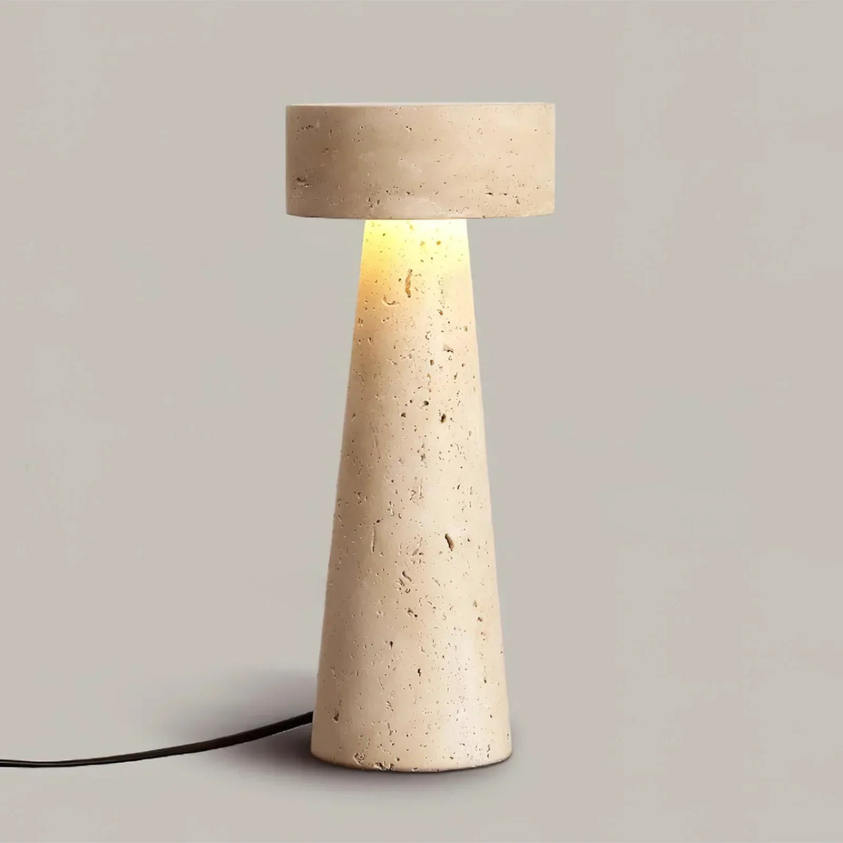 Travertine Kiwa Conical Table Lamp – Travertine detail 14