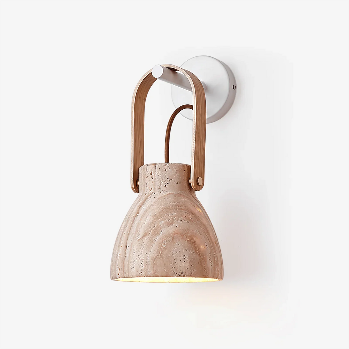 Travertine Lanta Arc Stone Wall Sconce – Travertine detail 13
