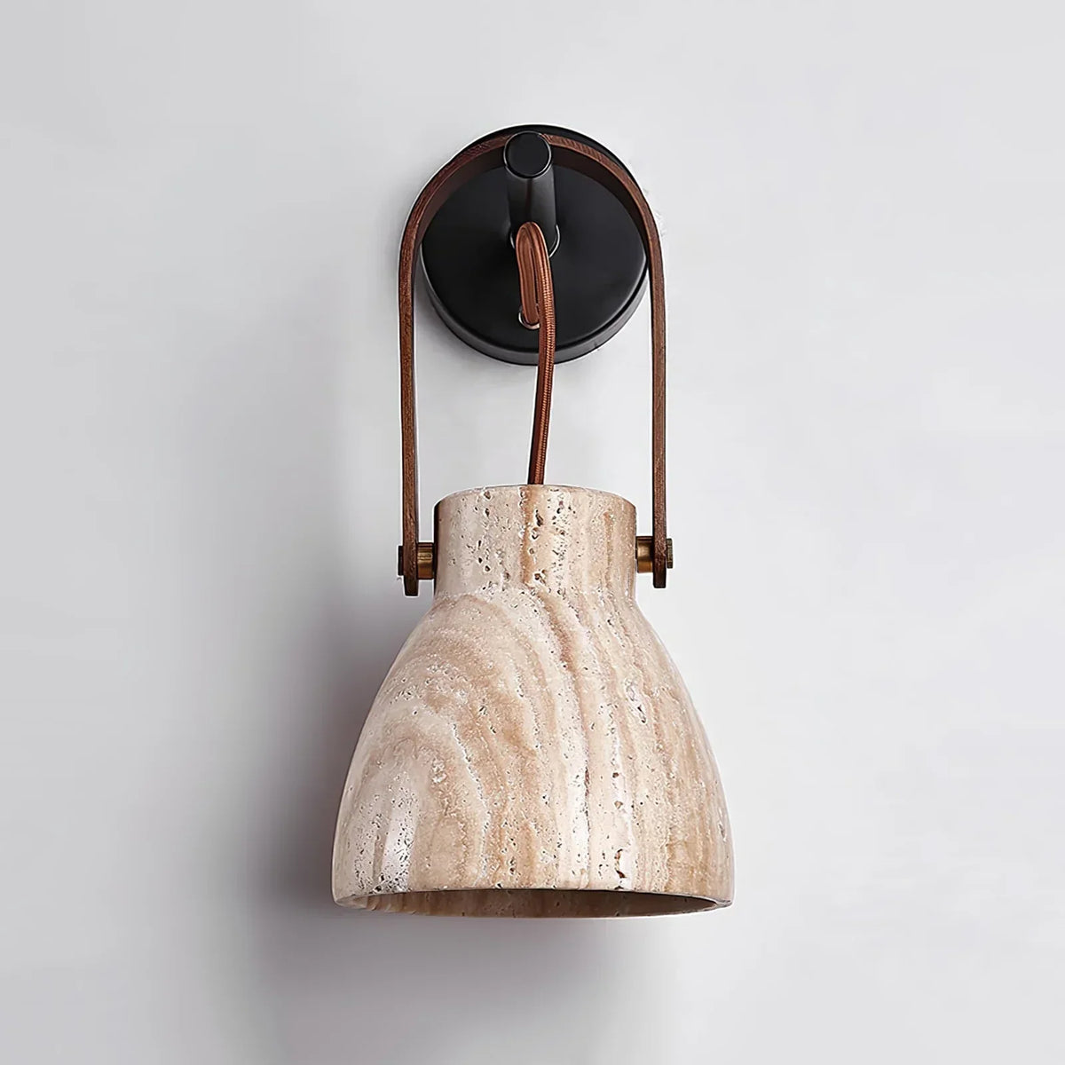 Travertine Lanta Arc Stone Wall Sconce – Travertine detail 9