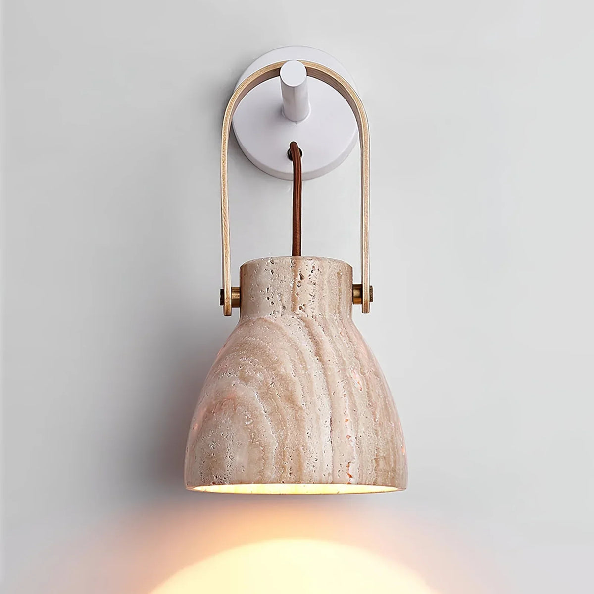 Travertine Lanta Arc Stone Wall Sconce – Travertine detail 12