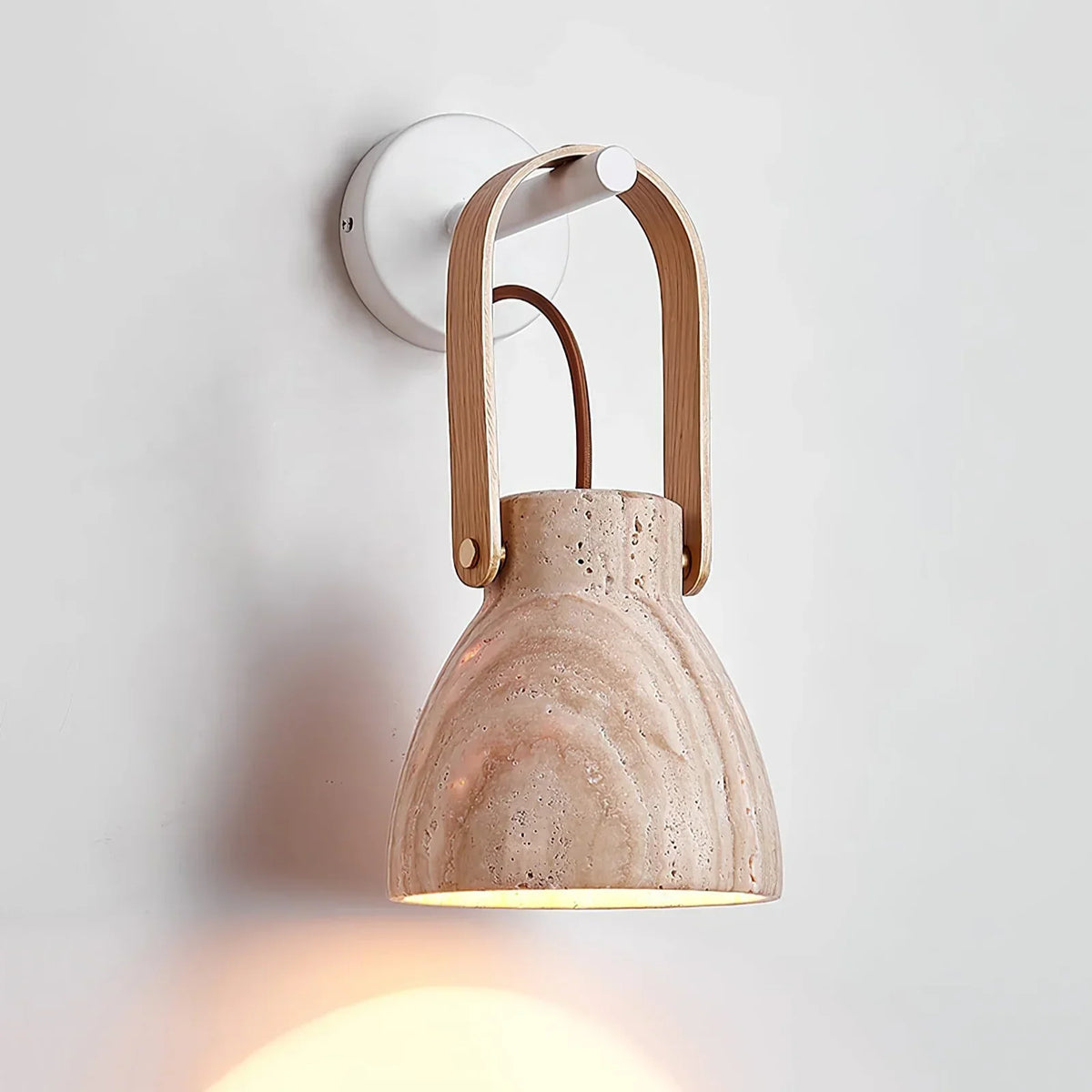 Travertine Lanta Arc Stone Wall Sconce – Travertine detail 11