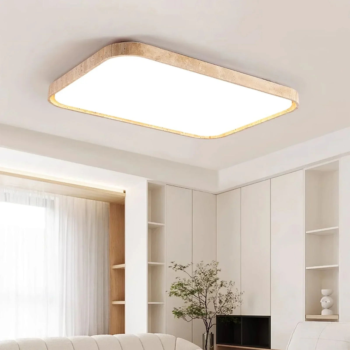 Travertine Lumo Stone Ceiling Light – Travertine detail 2