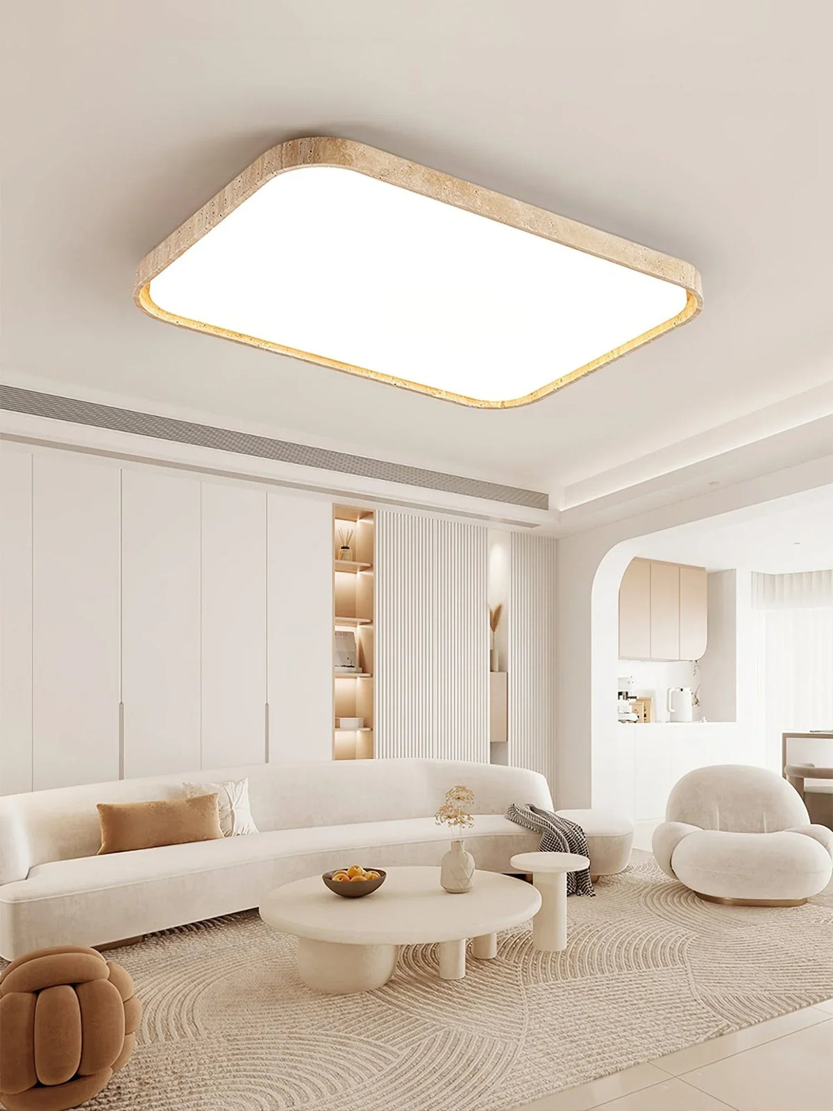 Travertine Lumo Stone Ceiling Light – Travertine detail 6