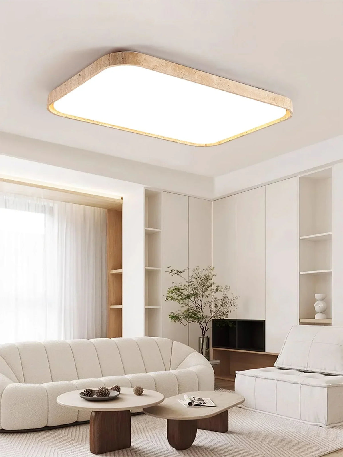 Travertine Lumo Stone Ceiling Light – Travertine detail 7