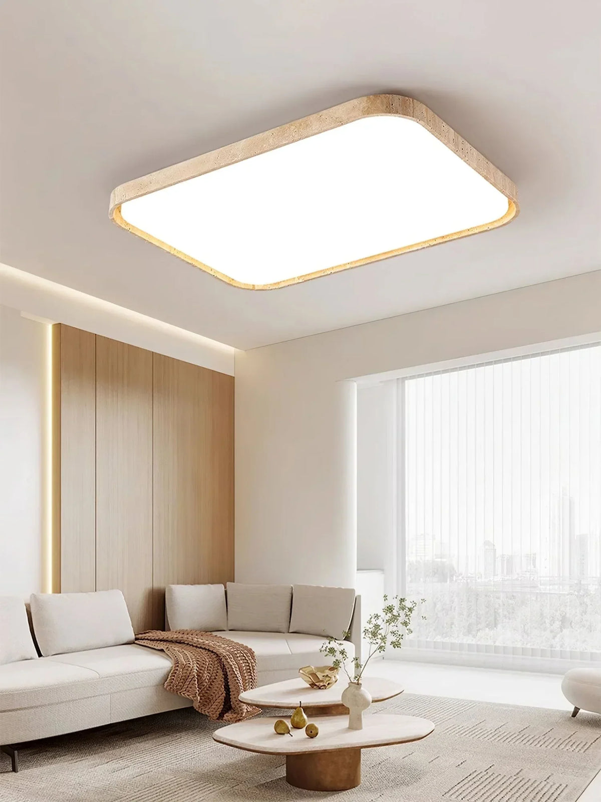 Travertine Lumo Stone Ceiling Light – Travertine detail 5