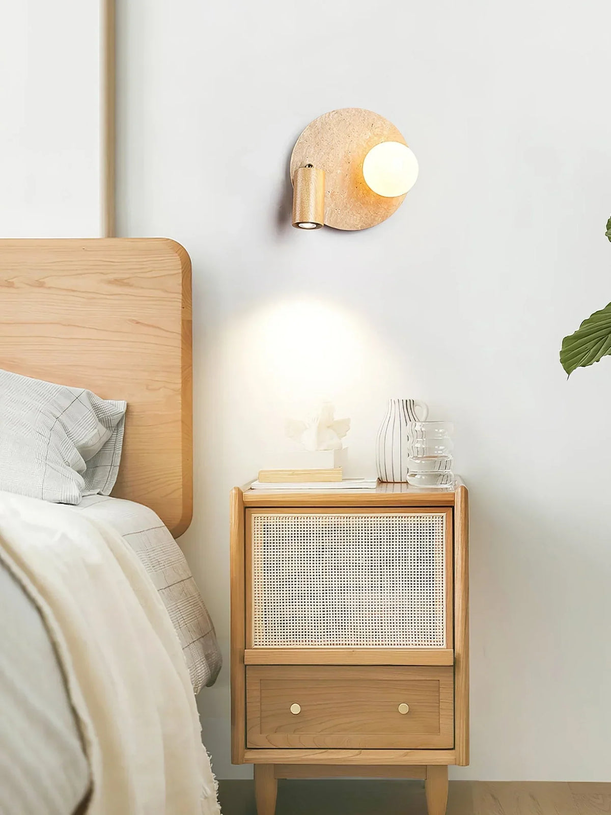 Travertine Lunara Duo Rotating Wall Light – Travertine detail 6