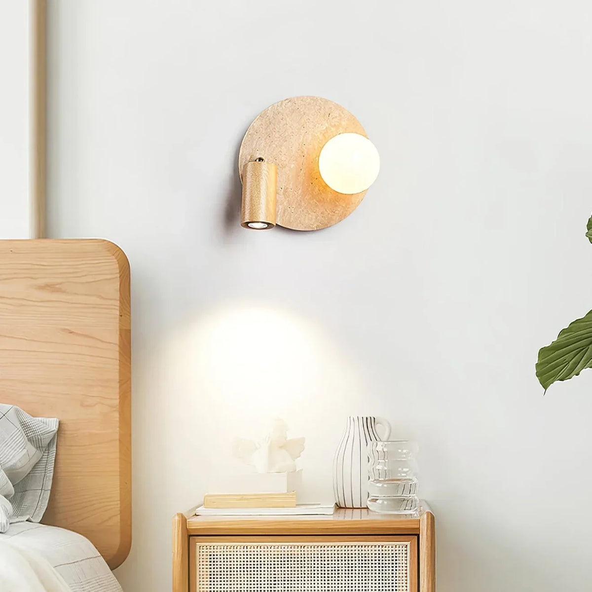 Travertine Lunara Duo Rotating Wall Light – Travertine detail 2