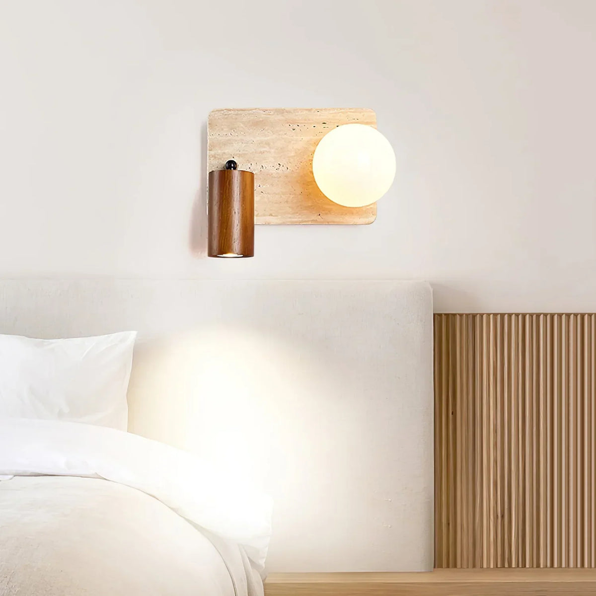 Travertine Lunara Duo Rotating Wall Light – Travertine detail 3