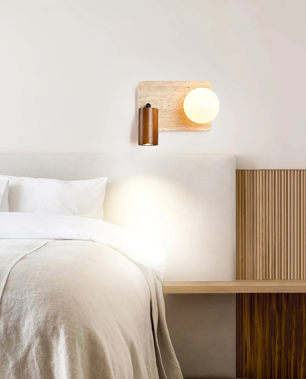 Travertine Lunara Duo Rotating Wall Light – Travertine detail 7