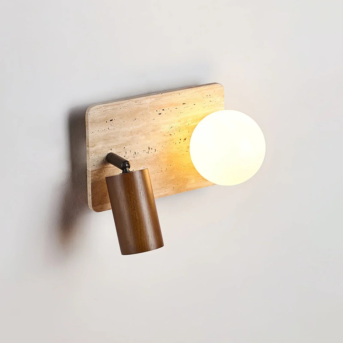 Travertine Lunara Duo Rotating Wall Light – Travertine detail 13