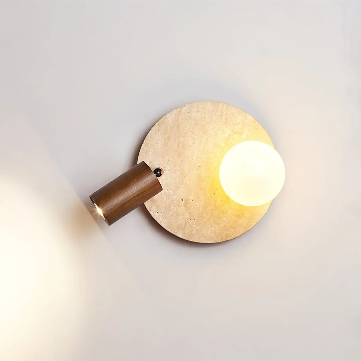 Travertine Lunara Duo Rotating Wall Light – Travertine detail 10