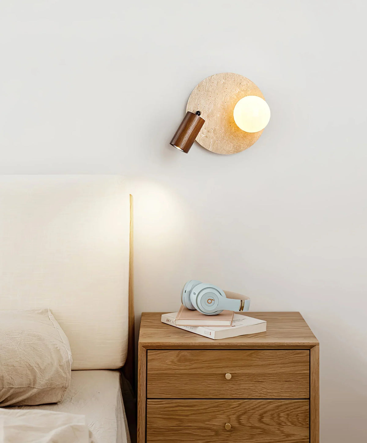 Travertine Lunara Duo Rotating Wall Light – Travertine detail 4