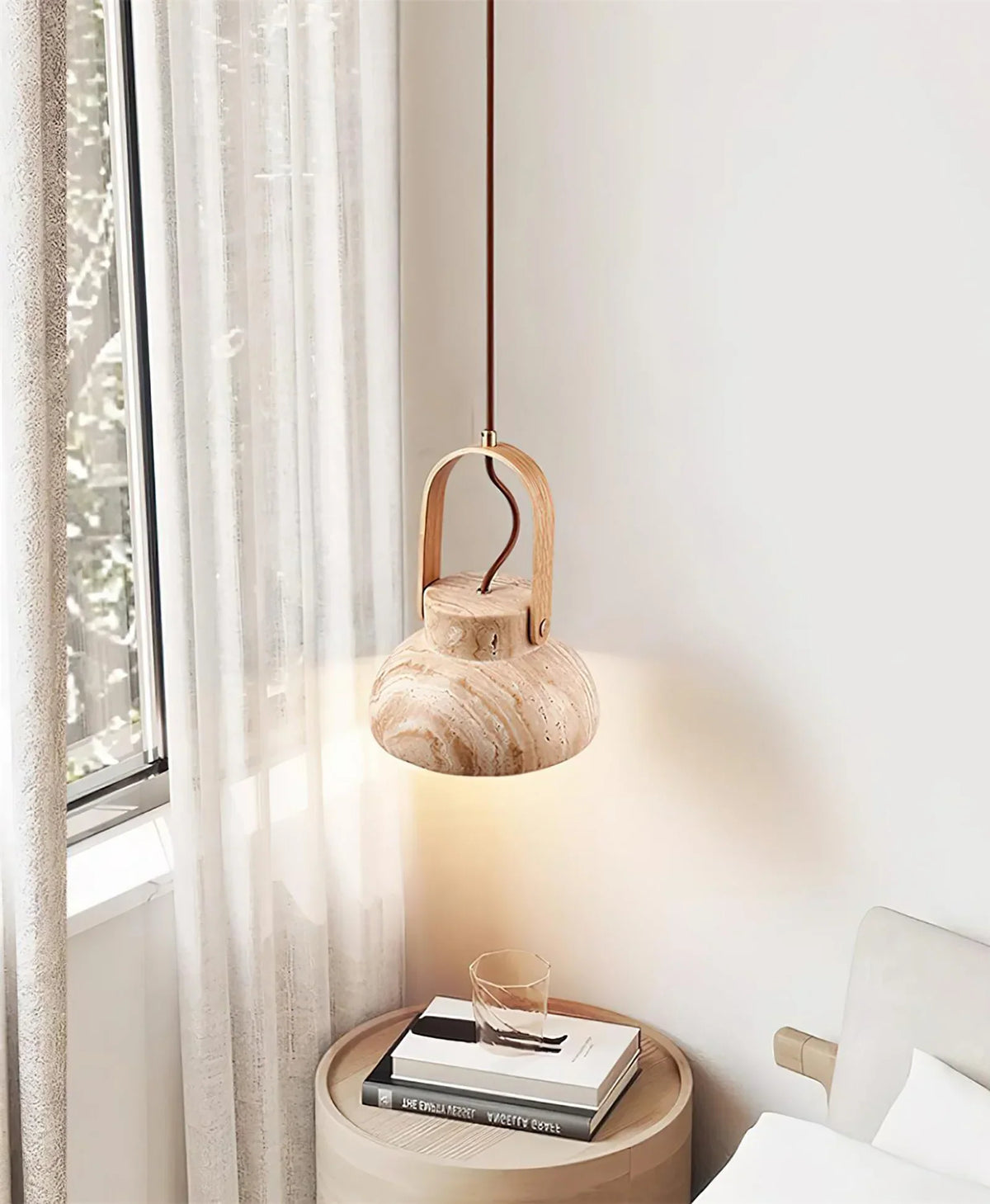 Travertine Nissa Pendant Lamp – Travertine detail 8