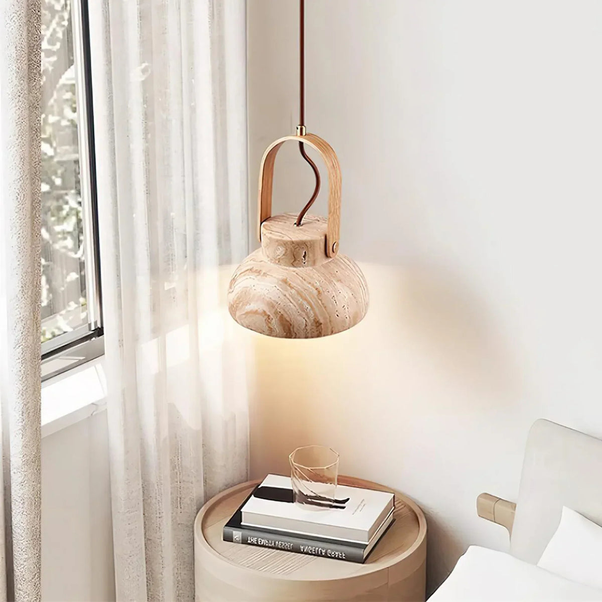 Travertine Nissa Pendant Lamp – Travertine detail 4