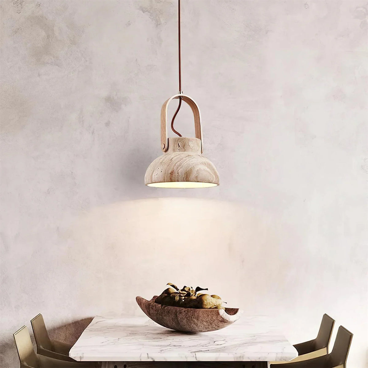 Travertine Nissa Pendant Lamp – Travertine detail 5