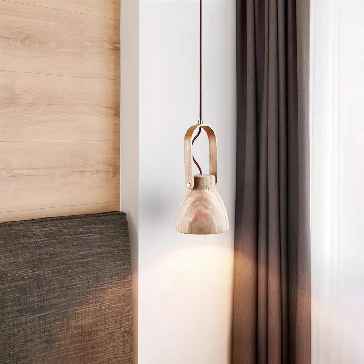 Travertine Nissa Pendant Lamp – Travertine detail 6