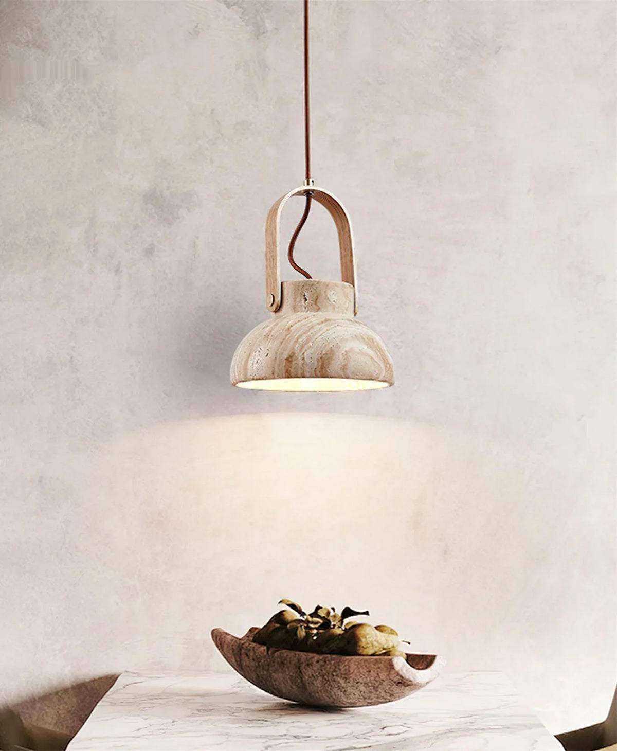 Travertine Nissa Pendant Lamp – Travertine detail 9
