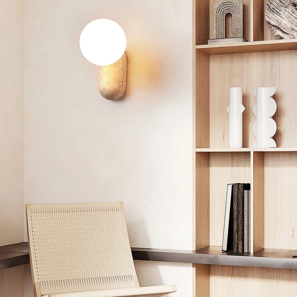 Travertine Origo Wall Lamp – Travertine detail 4
