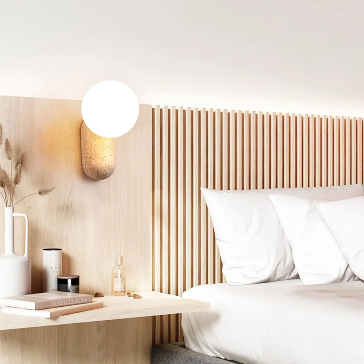 Travertine Origo Wall Lamp – Travertine detail 6