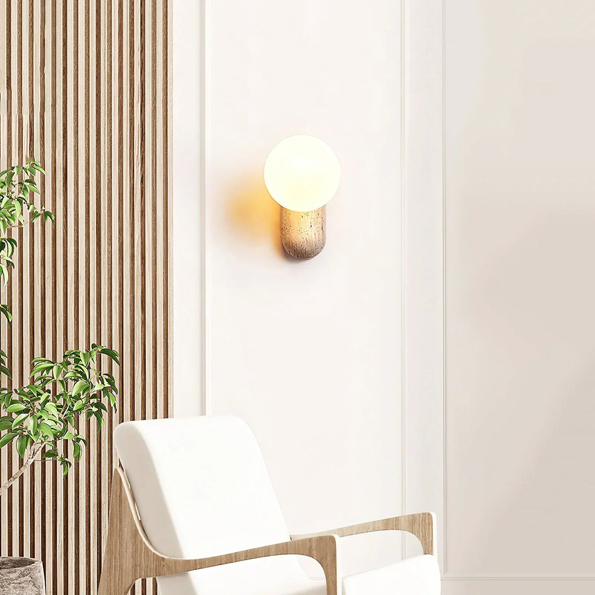 Travertine Origo Wall Lamp – Travertine detail 3