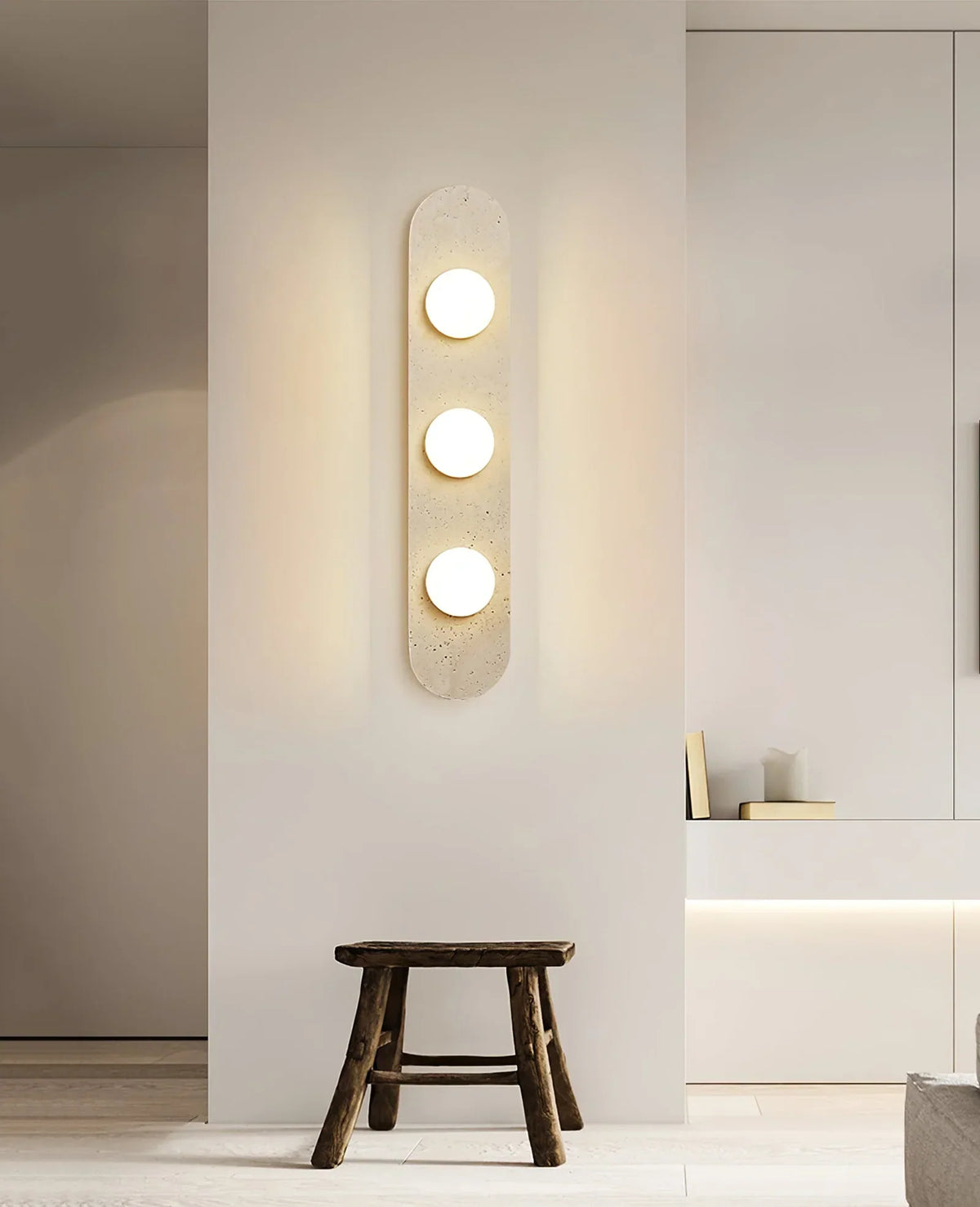 Travertine Oval Glass Wall Sconce – Travertine detail 9